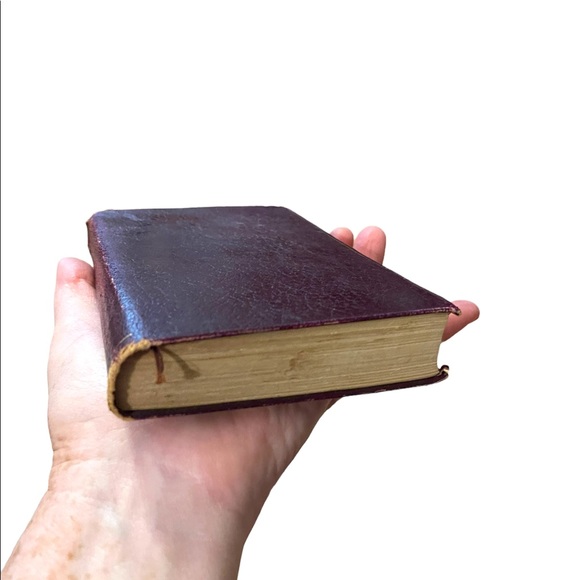 Antique 1920 Red Leather UK Collins Poetical Works of Robert Burns Gold Letter - Picture 15 of 16